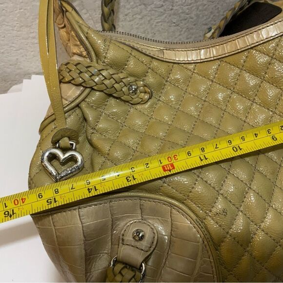 BRIGHTON  STOCKADE Quilted  Patent Leather Satchel HandBag shoulder bag - Picture 15 of 15